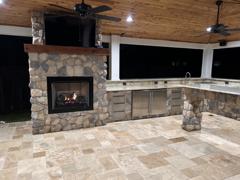 Patio Cover & Outdoor Kitchen in Spring